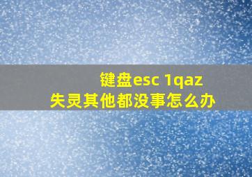 键盘esc 1qaz失灵其他都没事怎么办